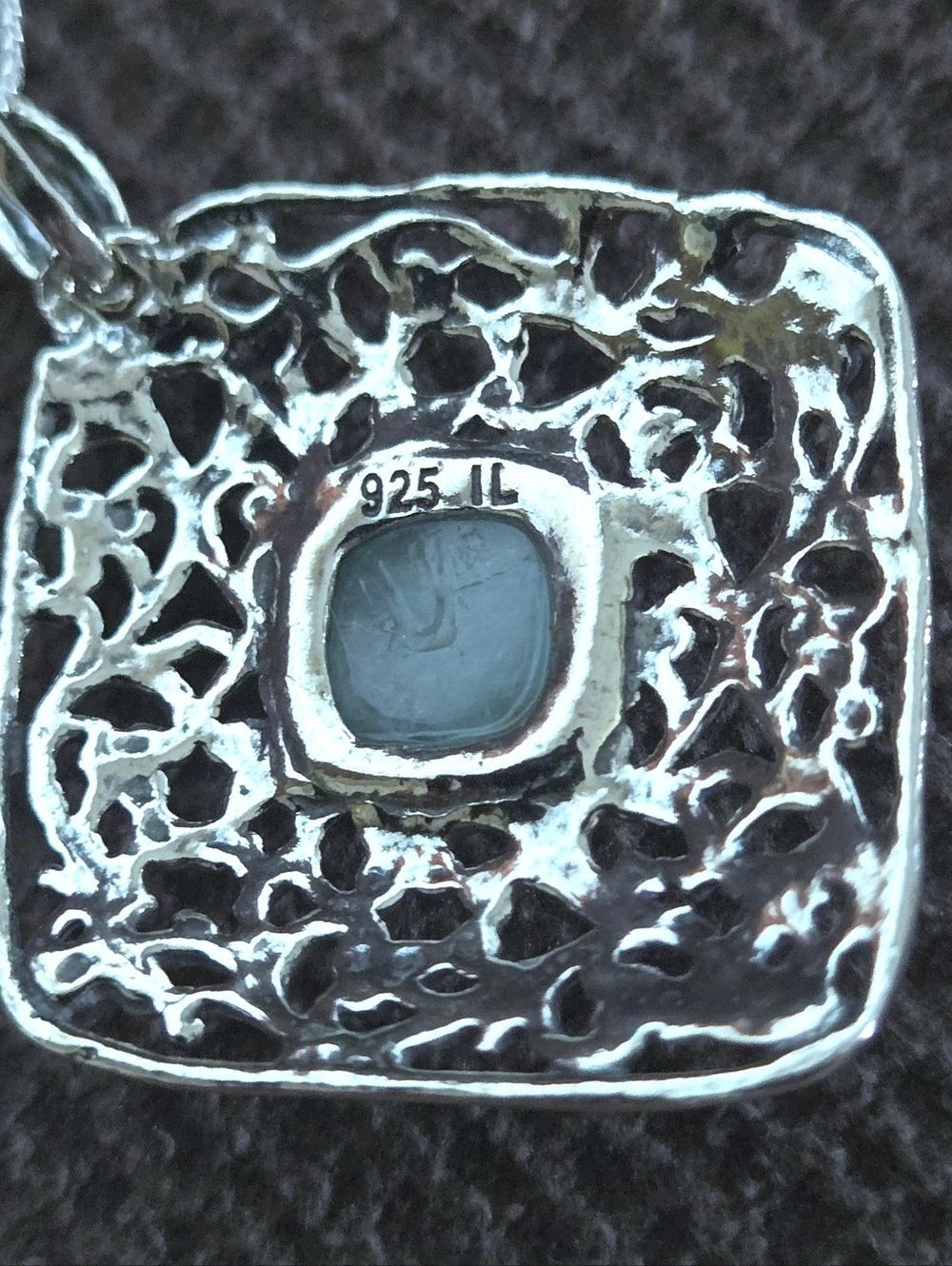 Noa Zuman Silver🤍 Square Scroll📜 with Amazonite Pendant Necklace - NWT - Picture 9 of 16